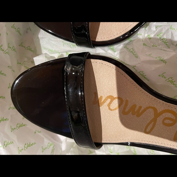 Sam Edelman Patri Black Patent Heels Sandal 8.5 - Picture 3 of 8